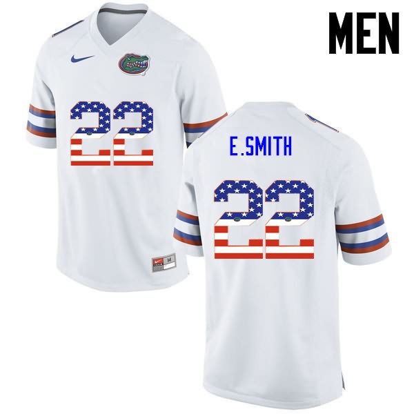 NCAA Florida Gators Emmitt Smith Men's #22 USA Flag Fashion Nike White Stitched Authentic College Football Jersey BFU1564VA